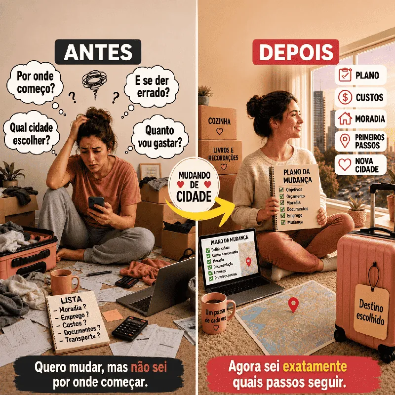 Antes e depois — planejando a mudança de cidade